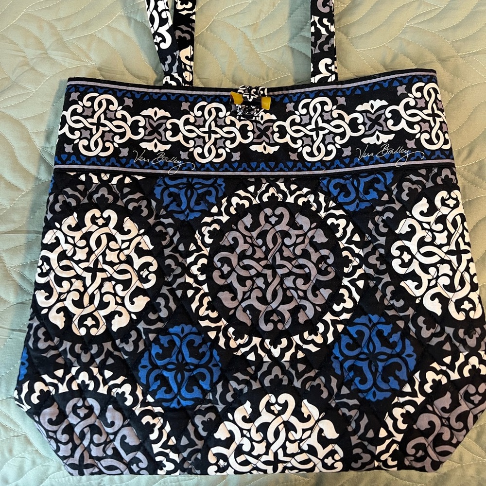 Vera Bradley Black and Blue Patterned Tote